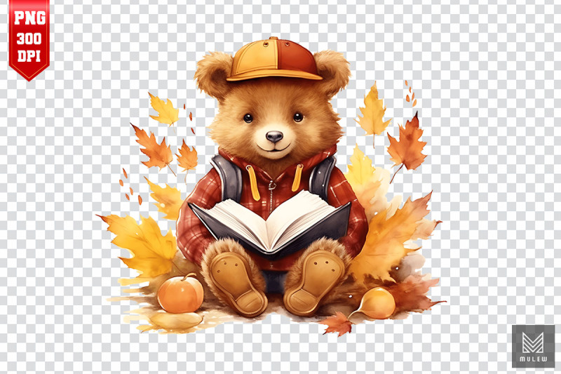 watercolor-cute-bear-autumn-clipart