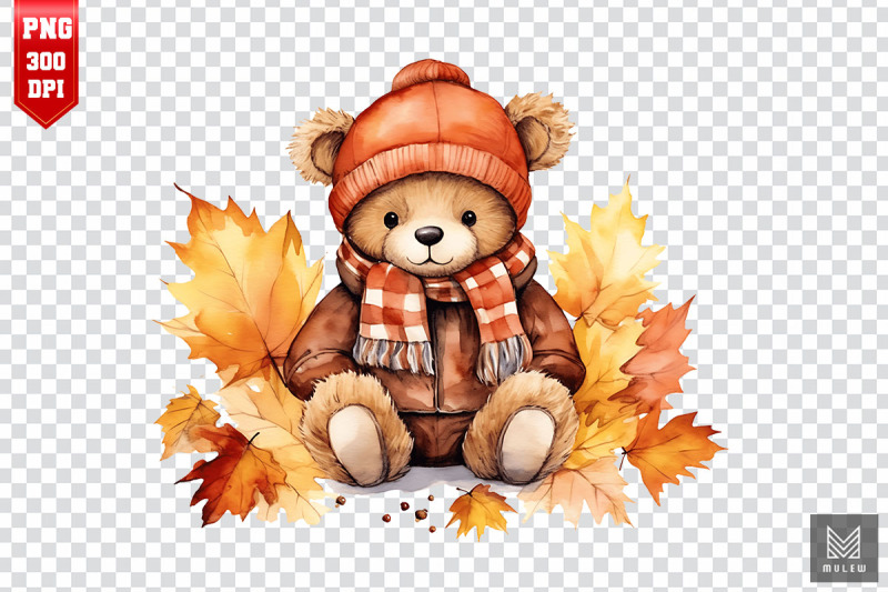 watercolor-cute-bear-autumn-clipart