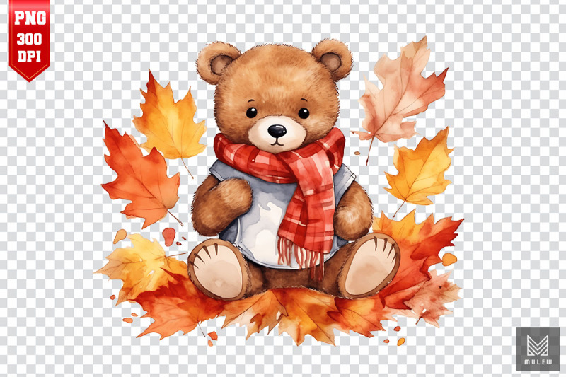 watercolor-cute-bear-autumn-clipart