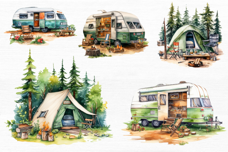 summer-camping-watercolor-clipart