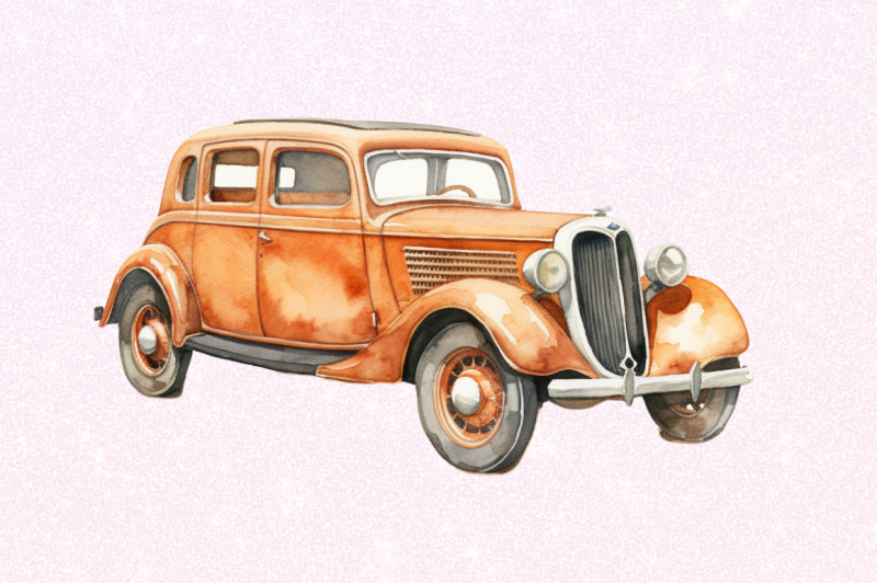 vintage-cars-watercolor-clipart