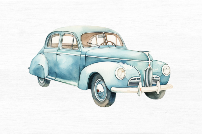 vintage-cars-watercolor-clipart