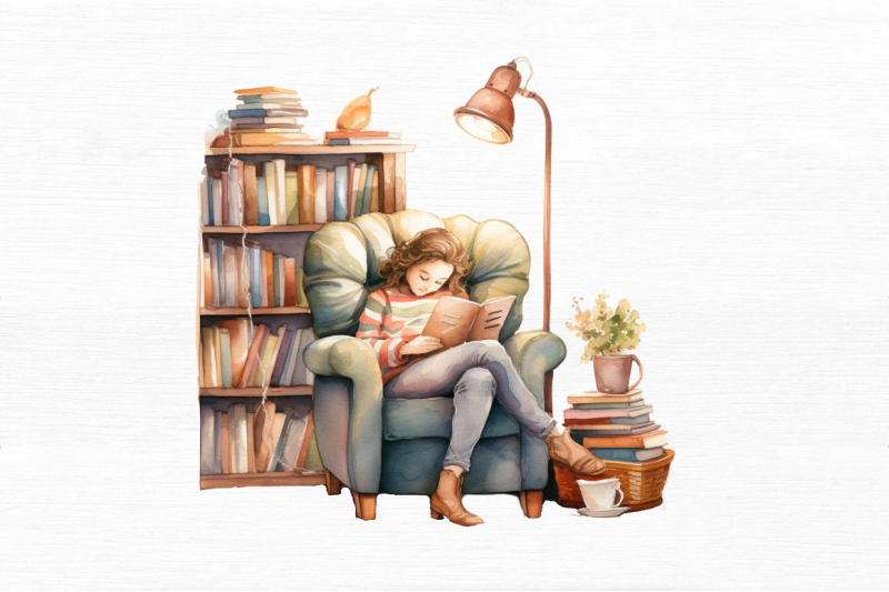 watercolour-bookworm-cozy-reading