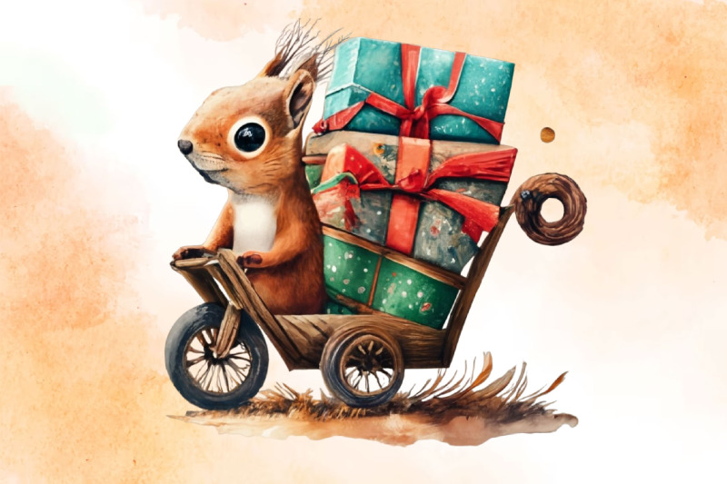 watercolor-christmas-squirrel-gifts-clipart