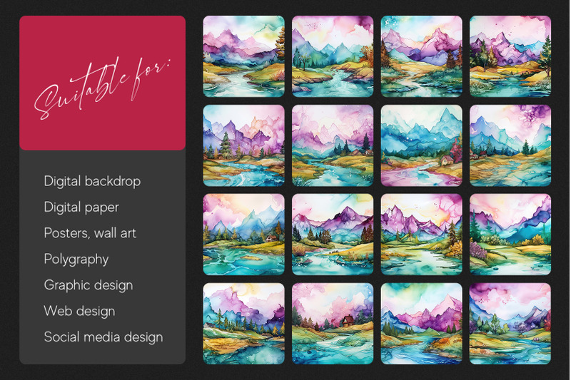 aesthetic-watercolor-landscape-texture-pack