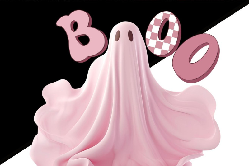 cute-pink-halloween-ghost-digital-design