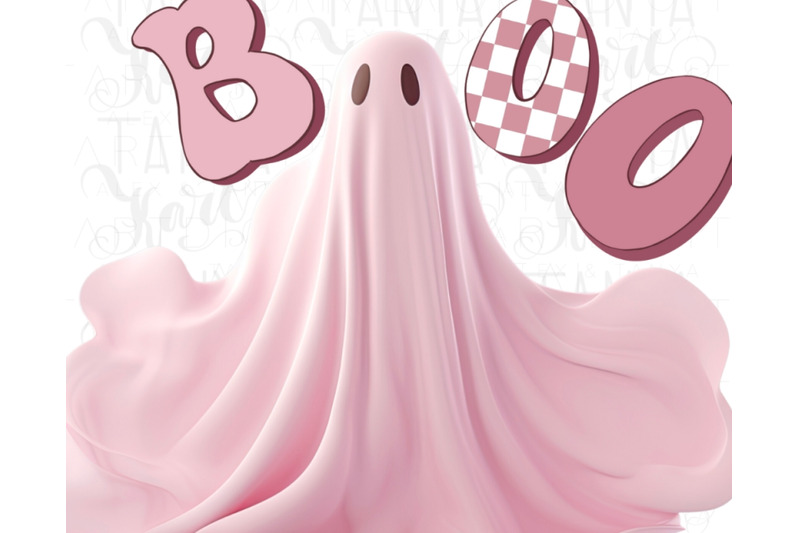 cute-pink-halloween-ghost-digital-design