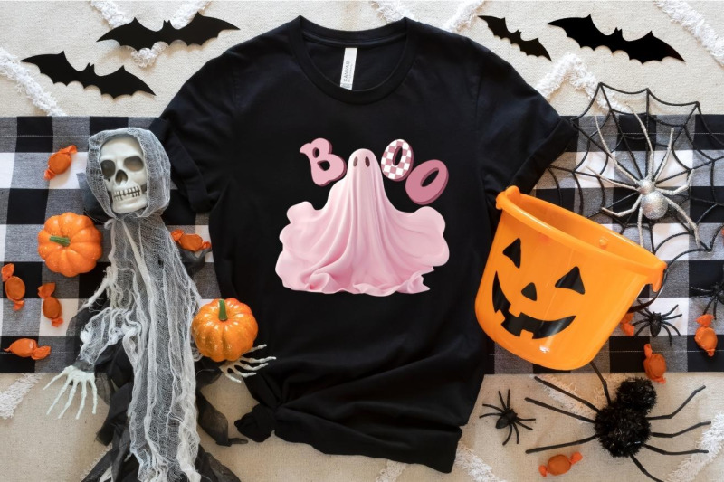 cute-pink-halloween-ghost-digital-design