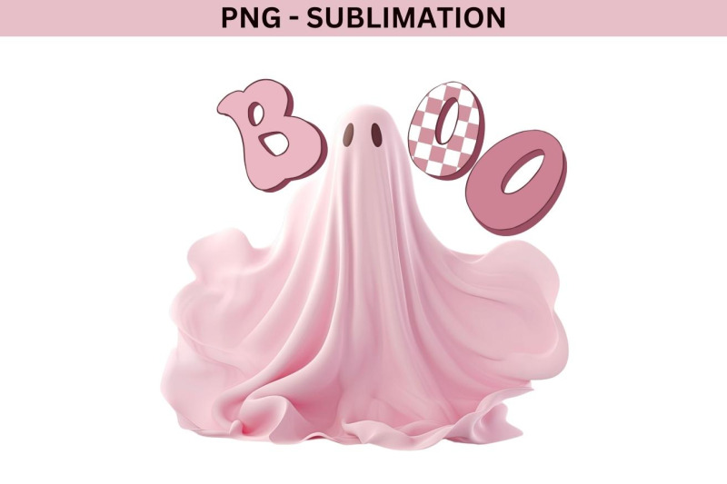 cute-pink-halloween-ghost-digital-design