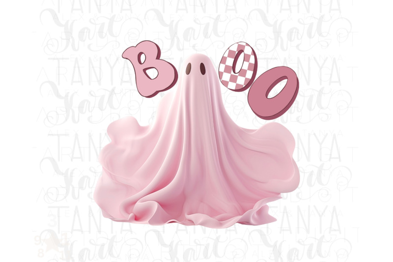 cute-pink-halloween-ghost-digital-design