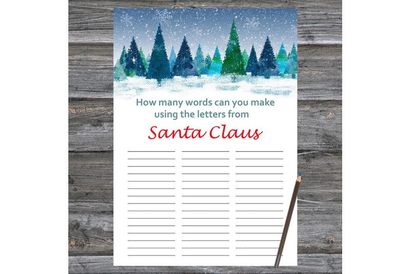 winter-forest-xmas-card-how-many-words-can-you-make-from-santa-claus