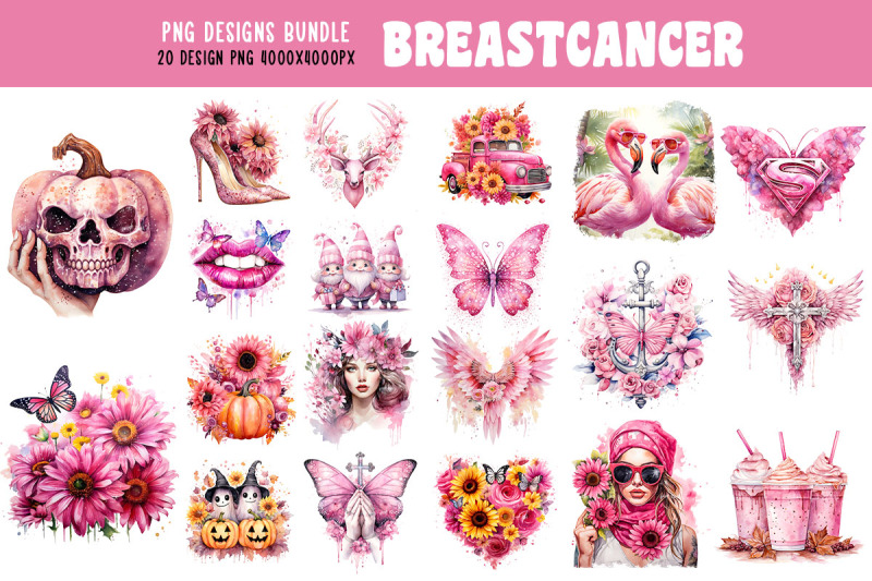 breast-cancer-pink-glitter-bundle