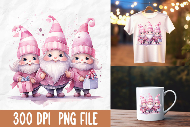 breast-cancer-pink-gnome-family-together
