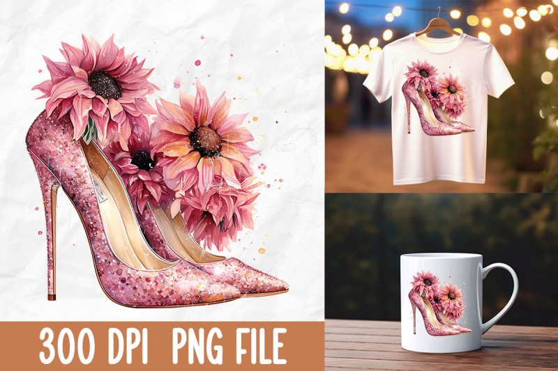 breast-cancer-pink-heels-sunflower