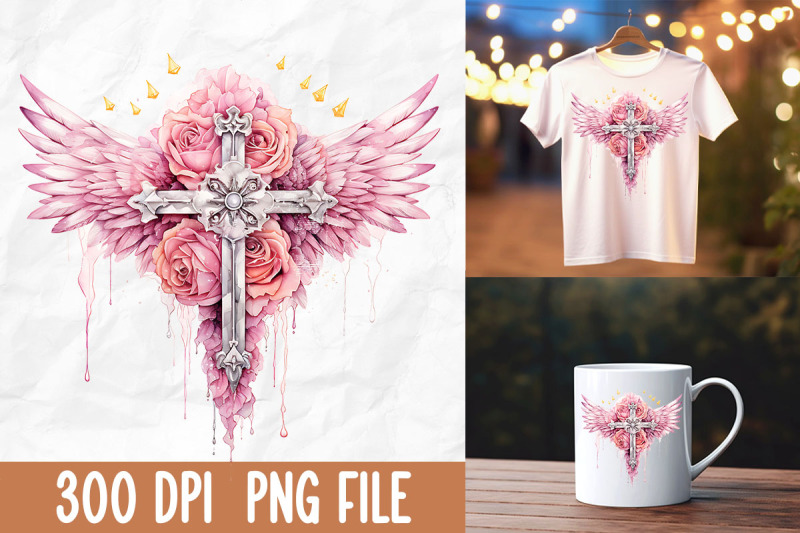breast-cancer-pink-angel-wings-cross