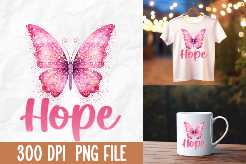 hope-pink-glitter-butterfly-awareness