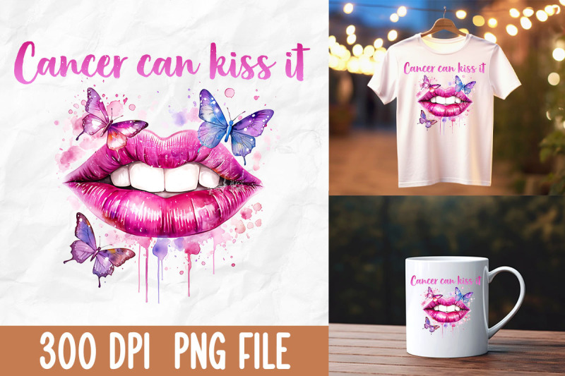 cancer-can-kiss-it-pink-glitter-lips