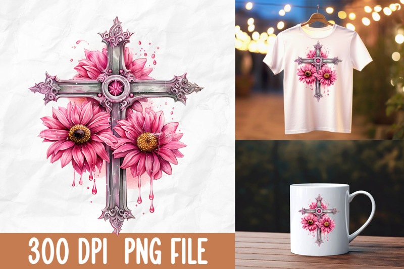 breast-cancer-pink-sunflower-cross-pray