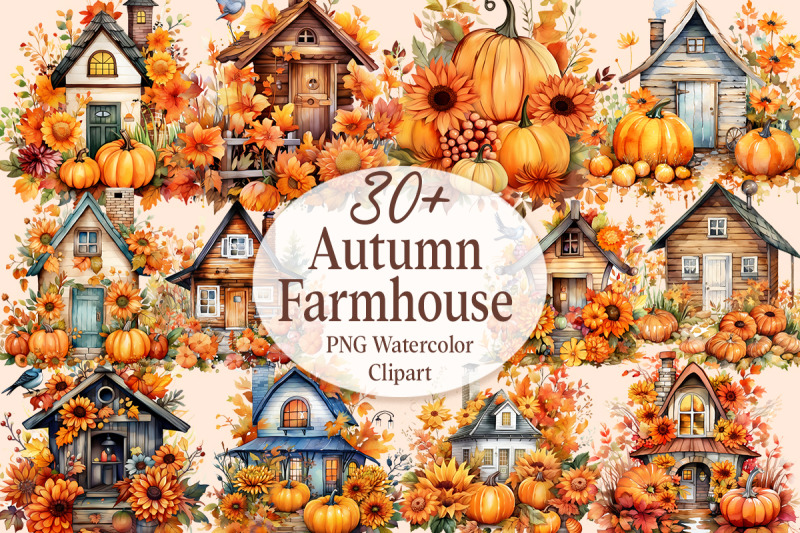 autumn-farmhouse-png-watercolor-clipart-collection