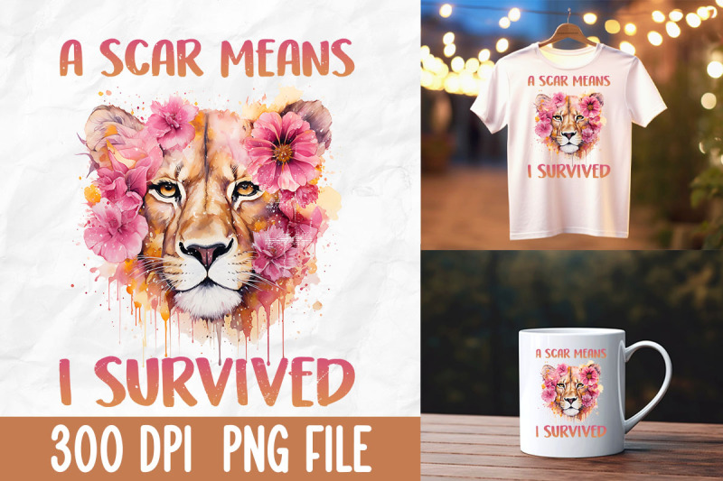 a-scar-means-i-survived-pink-lioness