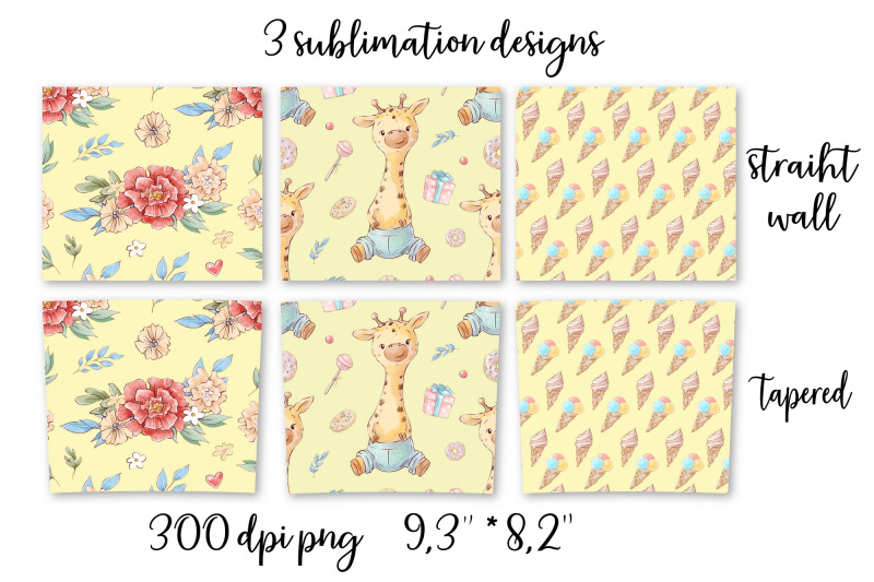 giraffe-sublimation-design-skinny-tumbler-wrap-design