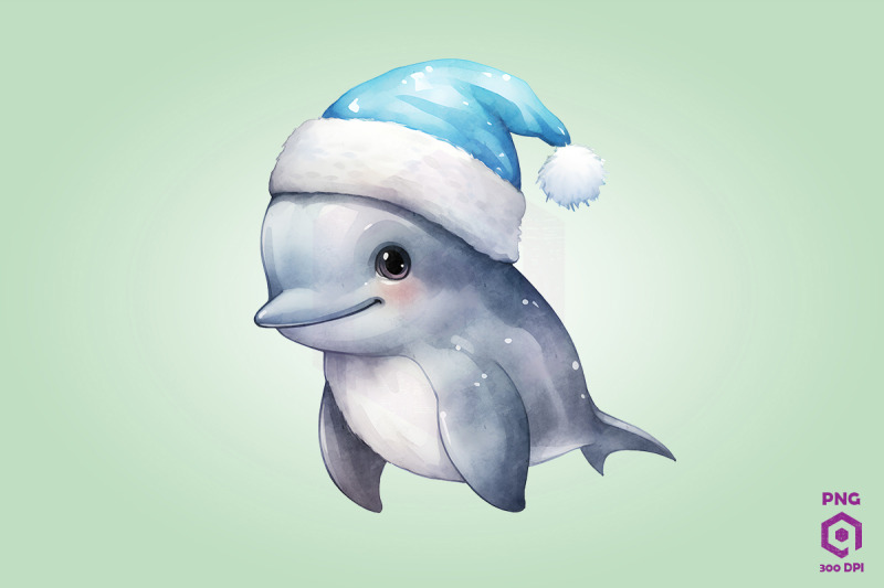 christmas-bottlenose-dolphin-clipart
