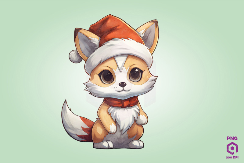 christmas-gray-fox-clipart