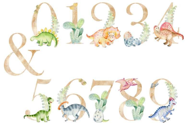 watercolor-alphabet-with-dinosaurs