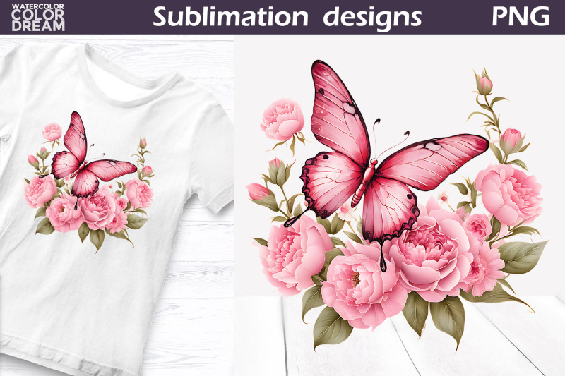 pink-butterfly-sublimation-bundle-butterflies-flowers-png