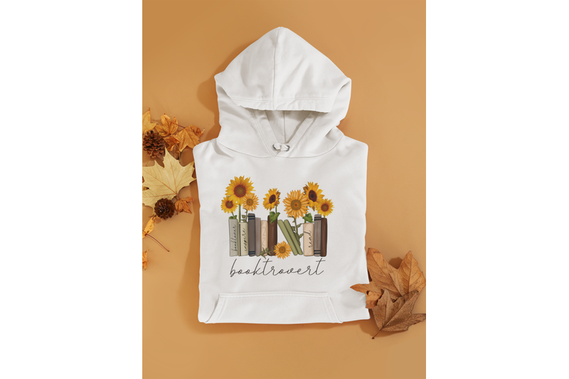 booktrovert-with-sunflowers-png-instant-download