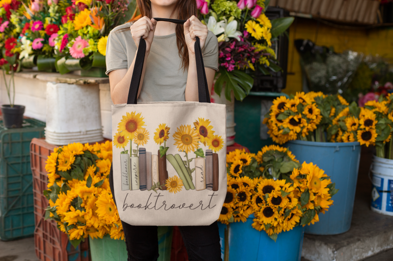 booktrovert-with-sunflowers-png-instant-download