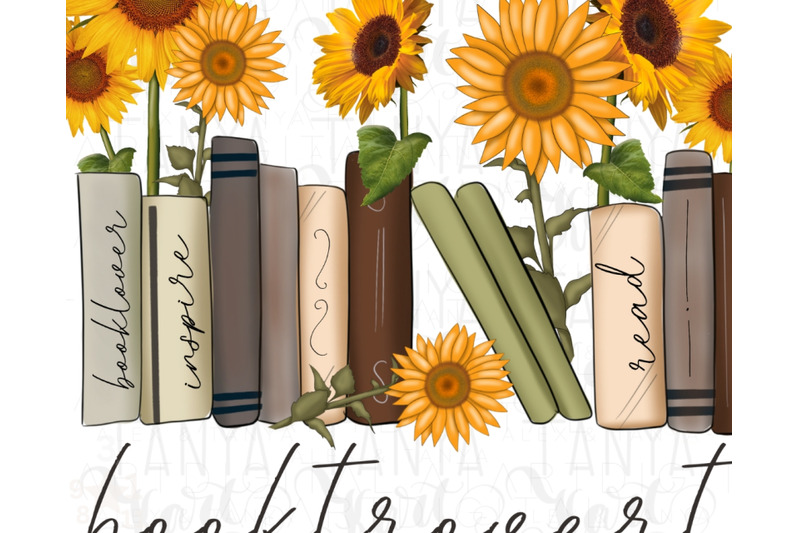 booktrovert-with-sunflowers-png-instant-download