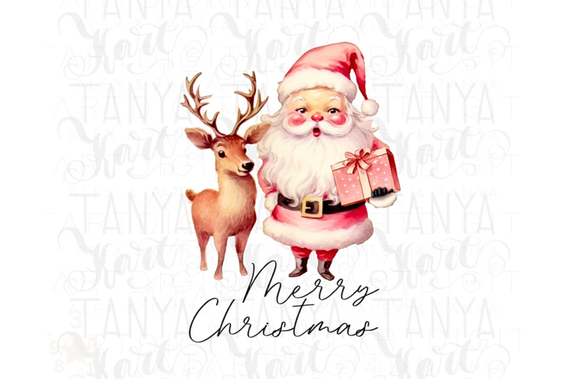 retro-pink-santa-claus-with-deer-design-for-holiday-crafting