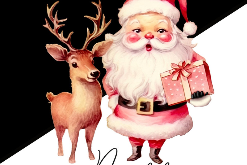 retro-pink-santa-claus-with-deer-design-for-holiday-crafting