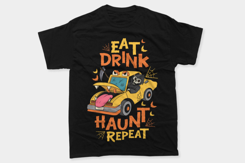 halloween-driving-party-horror-vector-t-shirt-designs