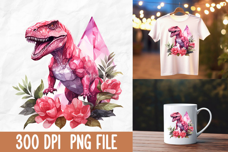 breast-cancer-pink-dinosaur-t-rex-flower