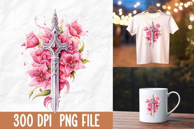 breast-cancer-pink-sword-warrior-flower