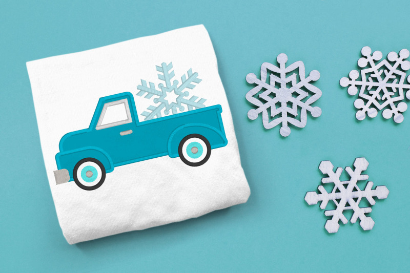 winter-snowflake-vintage-truck-applique-embroidery
