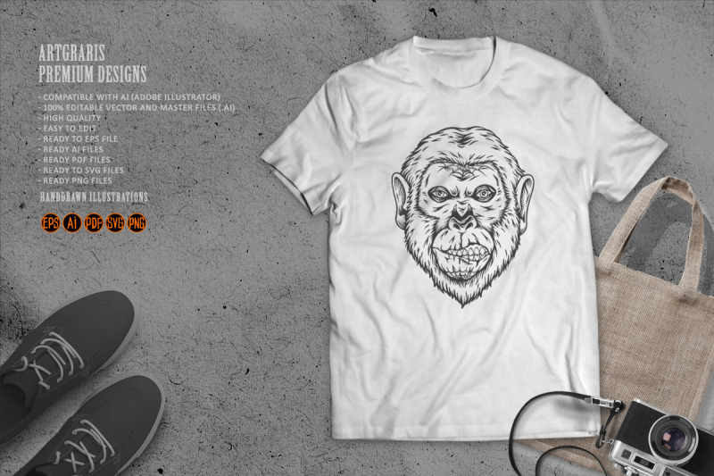 jungle-nightmare-zombie-monkey-outline