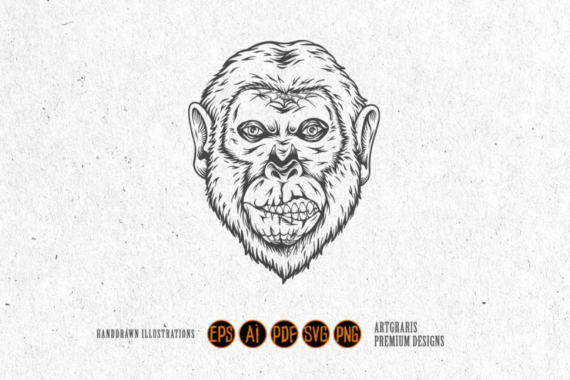 jungle-nightmare-zombie-monkey-outline