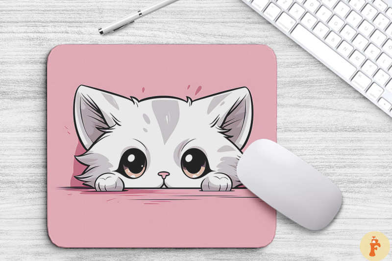 kawaii-peeking-manx-cat-mouse-pad