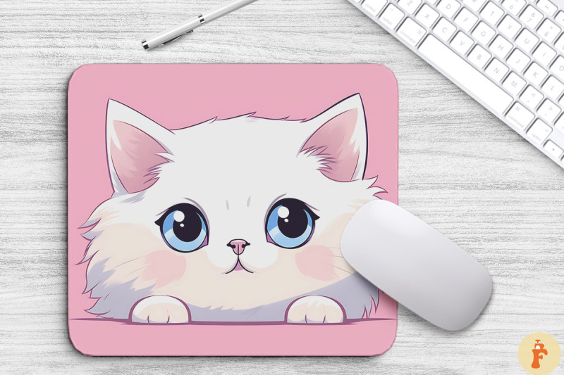 kawaii-peeking-ragdoll-cat-mouse-pad