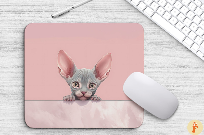 kawaii-peeking-devon-rex-cat-mouse-pad