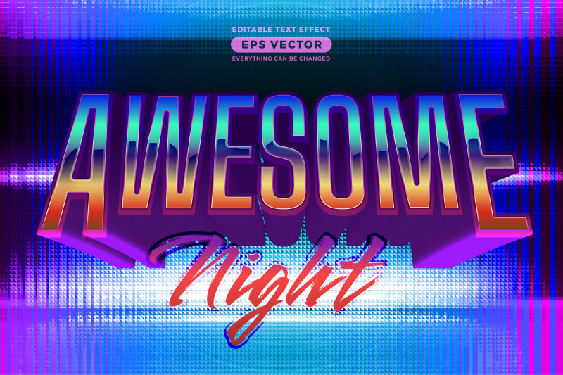 awesome-night-editable-text-effect-retro-style-with-vibrant-theme-conc