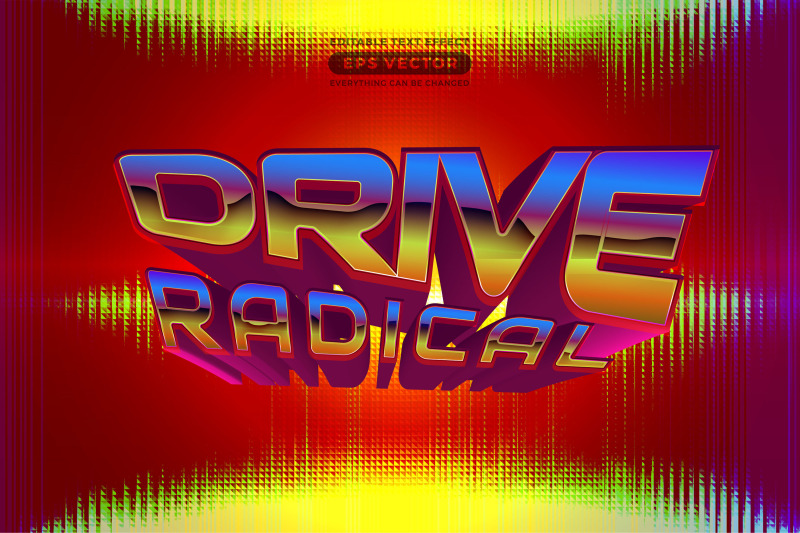 drive-radical-editable-text-effect-retro-style-with-vibrant-theme-conc