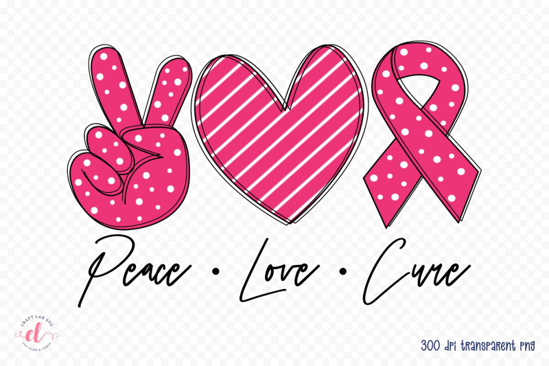 peace-love-cure-breast-cancer-png