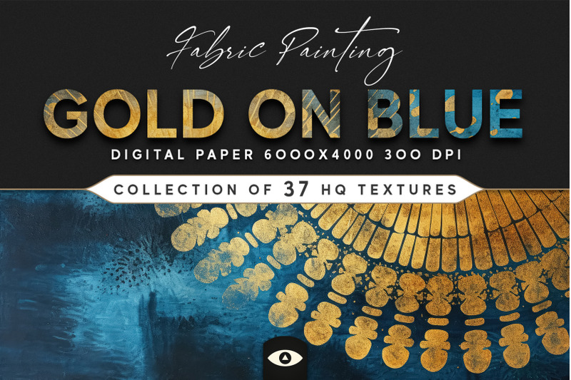 fabric-painting-gold-on-blue-texture-pack