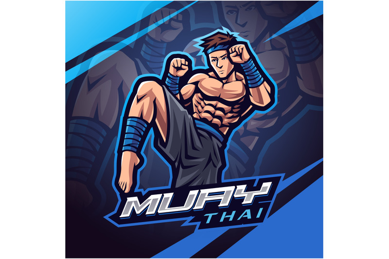 muay-thai-esport-mascot-logo-design