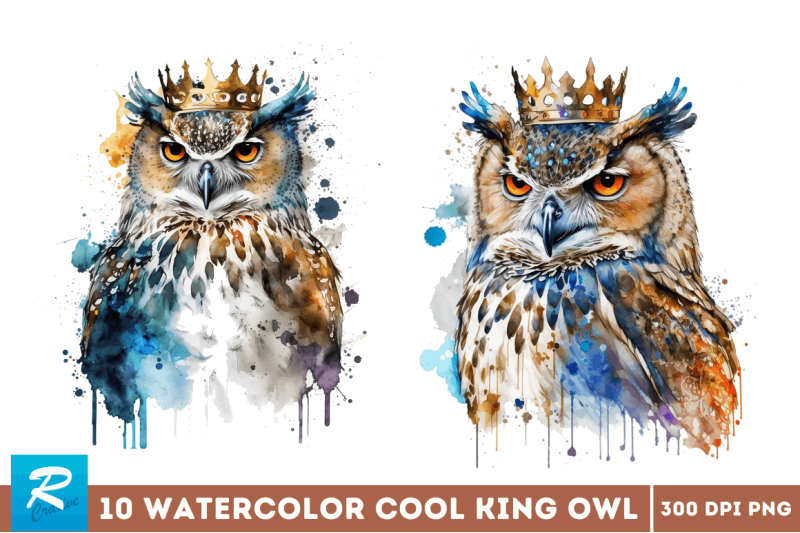 watercolor-cool-king-owl-bundle