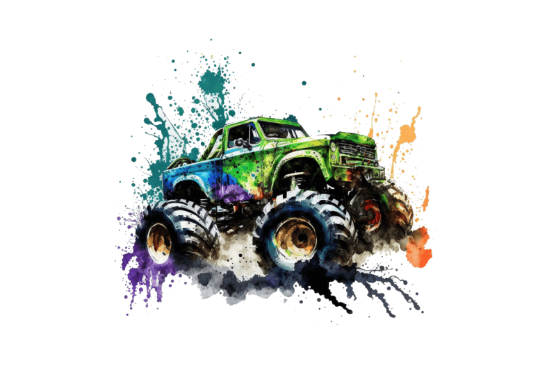 watercolor-monster-truck-bundle